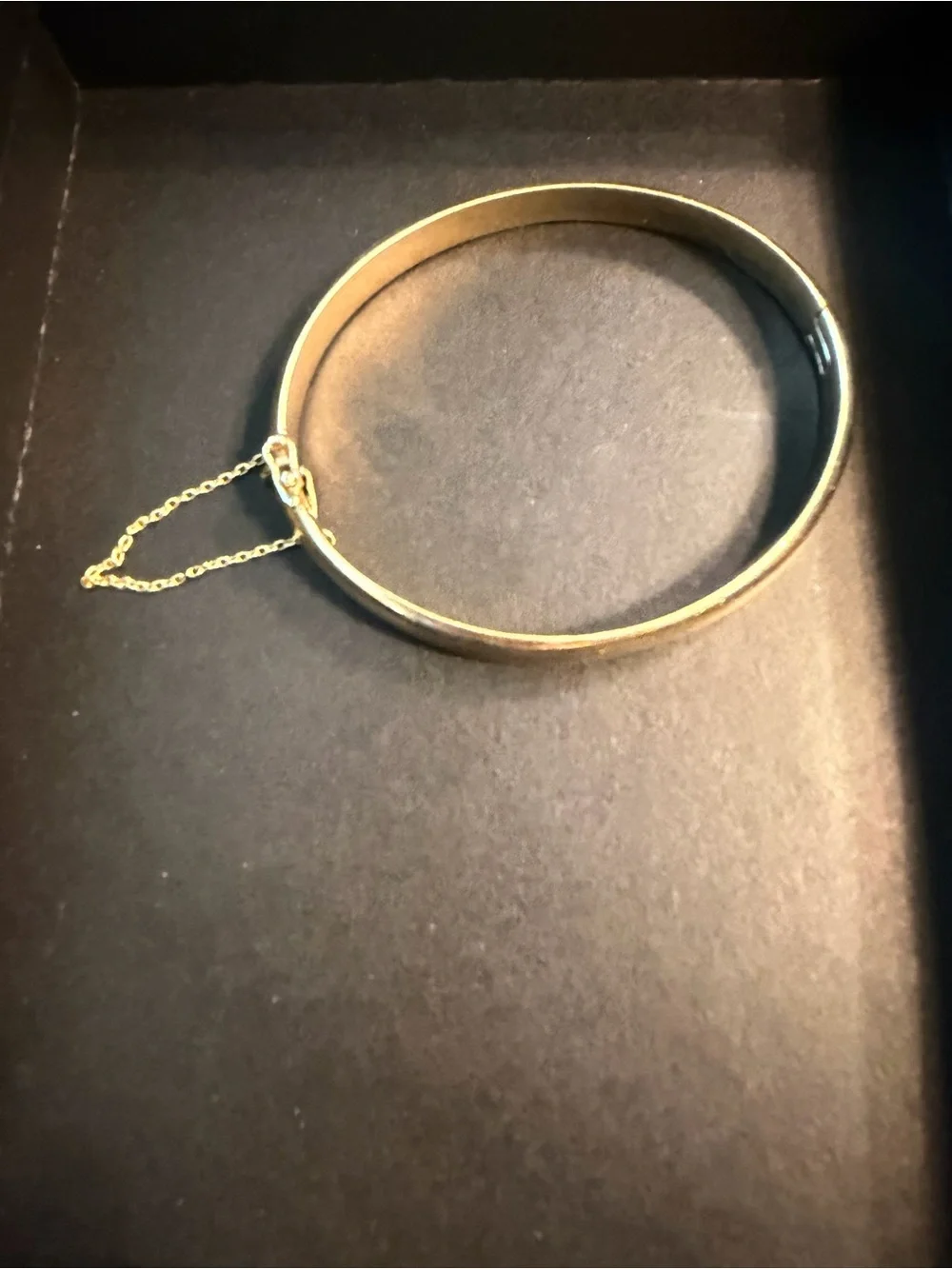 14K Solid Gold 8MM Bangle Bracelet 44.05g | Macy’s | Safety Chain | Fine Jewelry